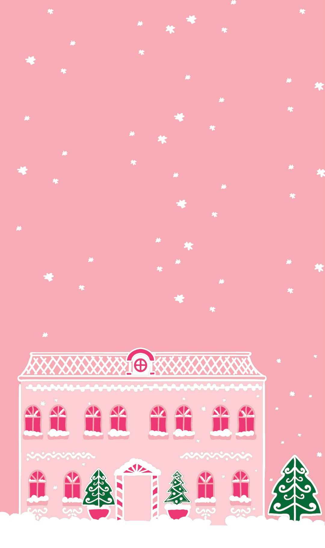 Linda casa navideña rosa Fondos de pantalla
