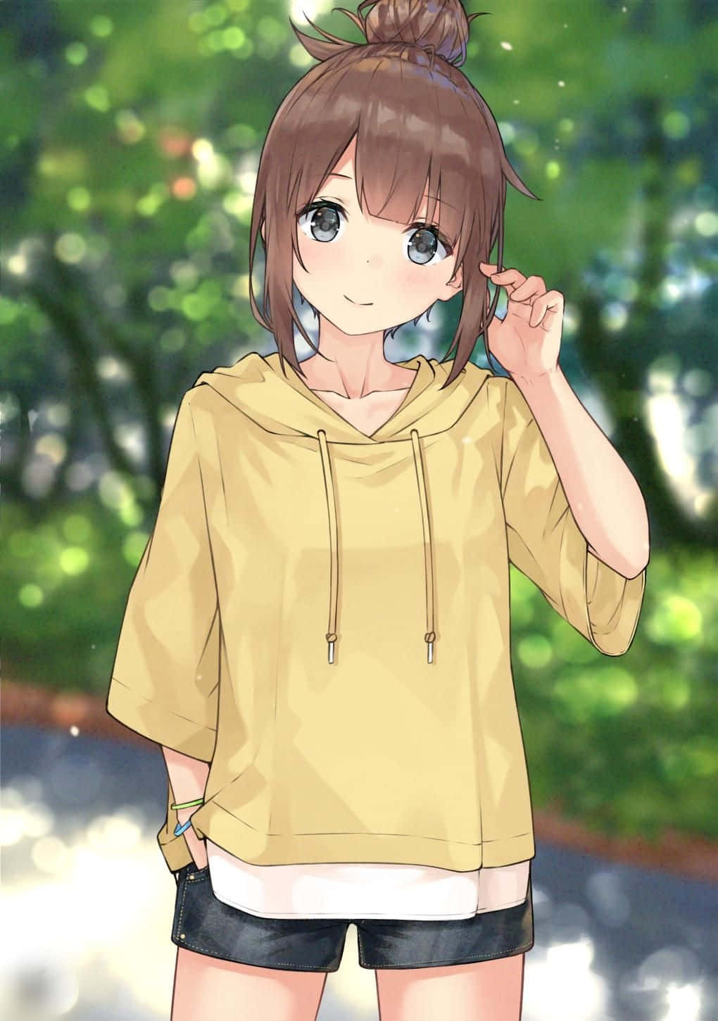 Linda chica anime con sudadera Fondos de pantalla