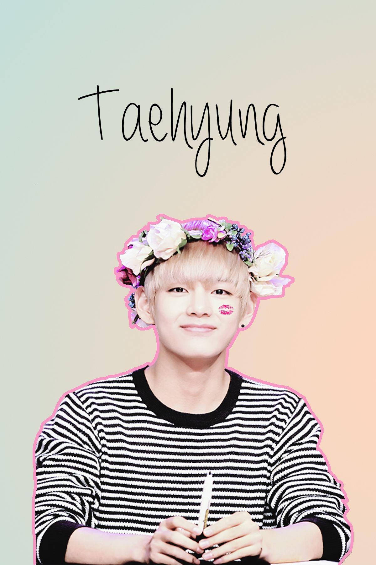 Linda corona de flores de BTS V Fondos de pantalla