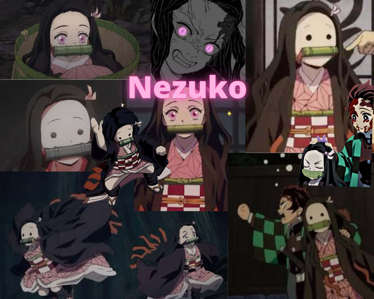 Linda Nezuko Kamado en Montaje Anime Fondos de pantalla