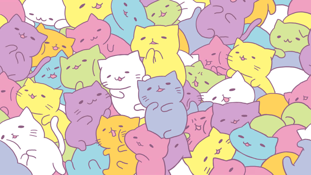 Linda pila de gatos kawaii Fondos de pantalla