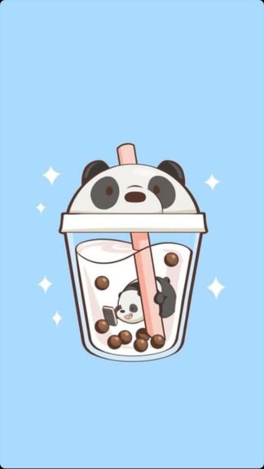Lindas fotos de perfil de panda en té con leche Fondos de pantalla