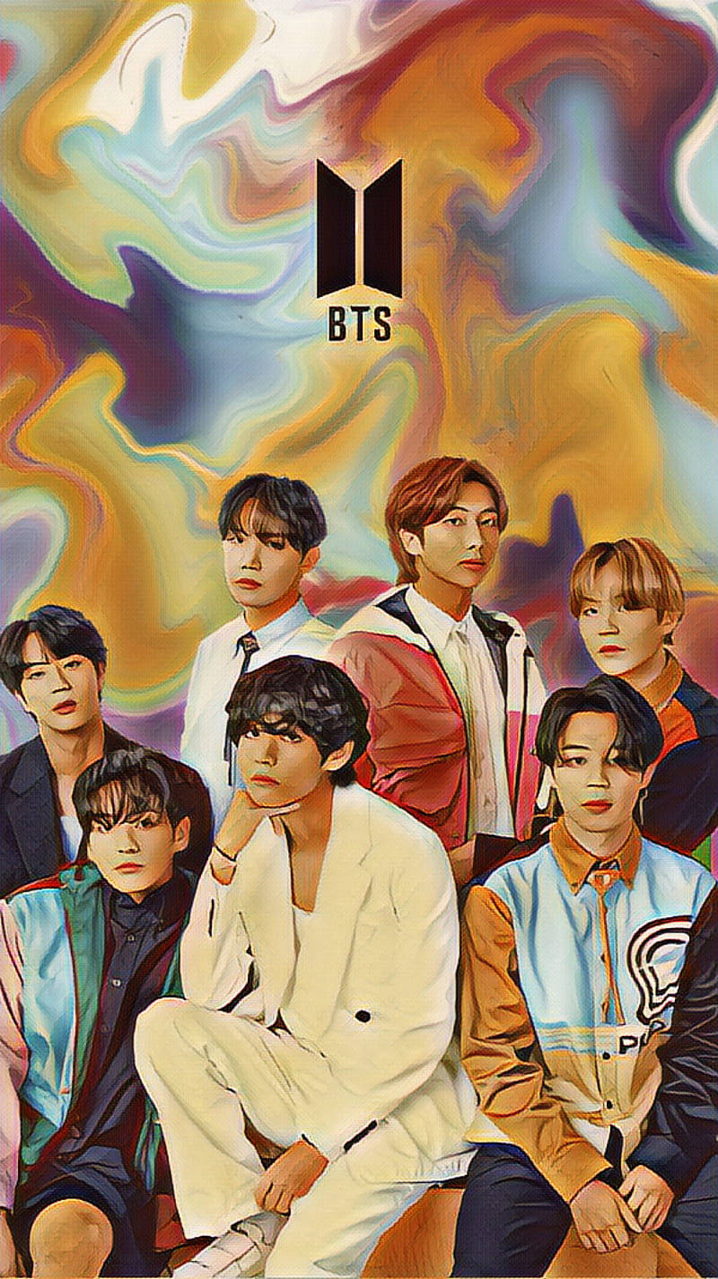 Lindo Dibujo de BTS en Lienzo Fondos de pantalla