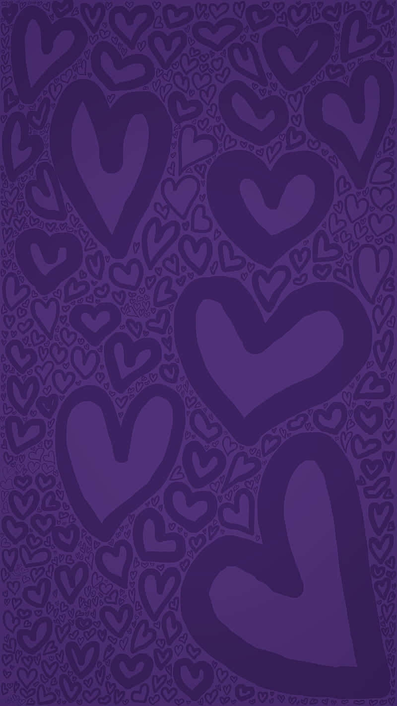 Lindos garabatos de corazones morados para San Valentín Fondos de pantalla