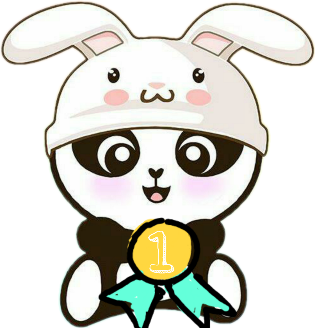 Lindos Panda y Conejo Ganador con Gorro Fondos de pantalla
