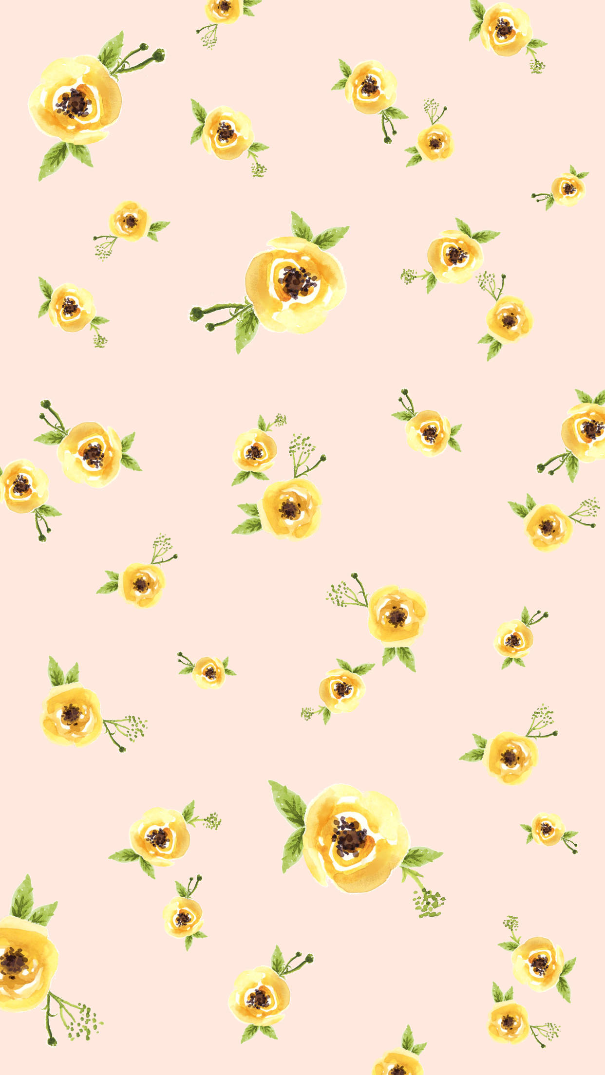 Lindos patrones de flores amarillas de primavera Fondos de pantalla