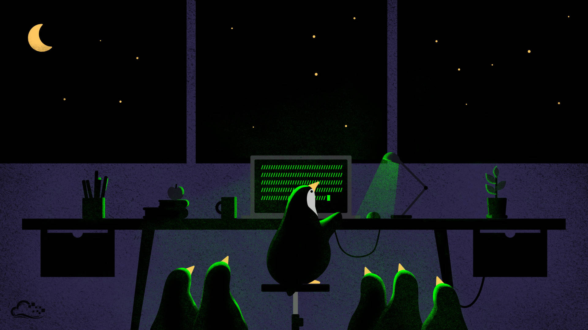Lindos pingüinos en el escritorio Fondos de pantalla