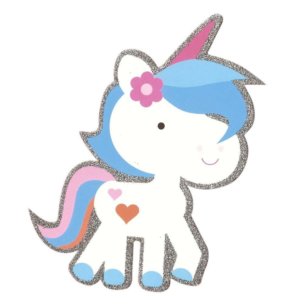 Lindos unicornios kawaii en tonos pastel azul dibujo animado Fondos de pantalla
