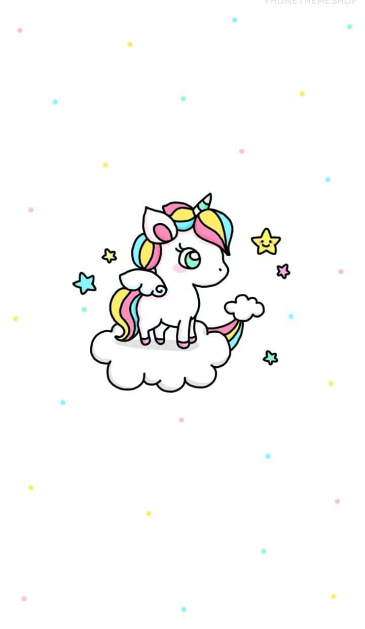Lindos unicornios montando nube mágica Fondos de pantalla