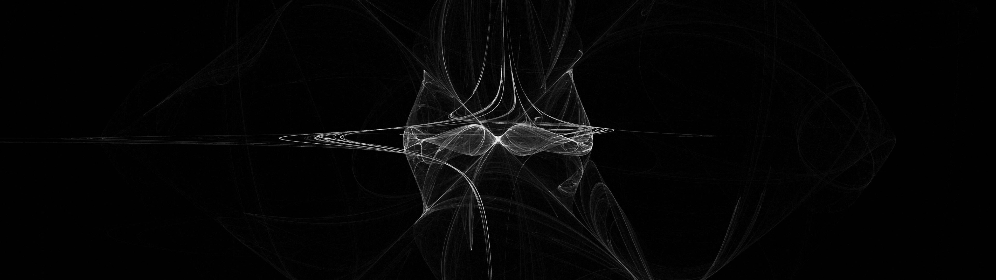 Fondo de pantalla abstracto de niebla con líneas blancas para doble monitor
