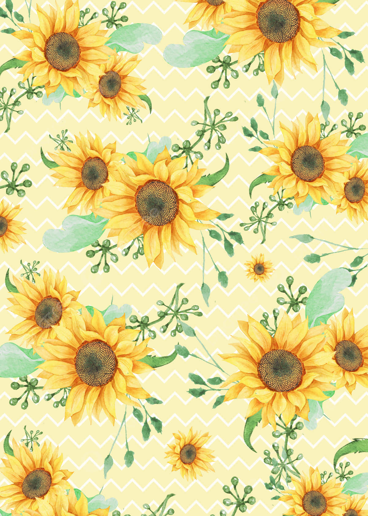 Líneas Zigzag con Teléfono de Girasol Fondos de pantalla