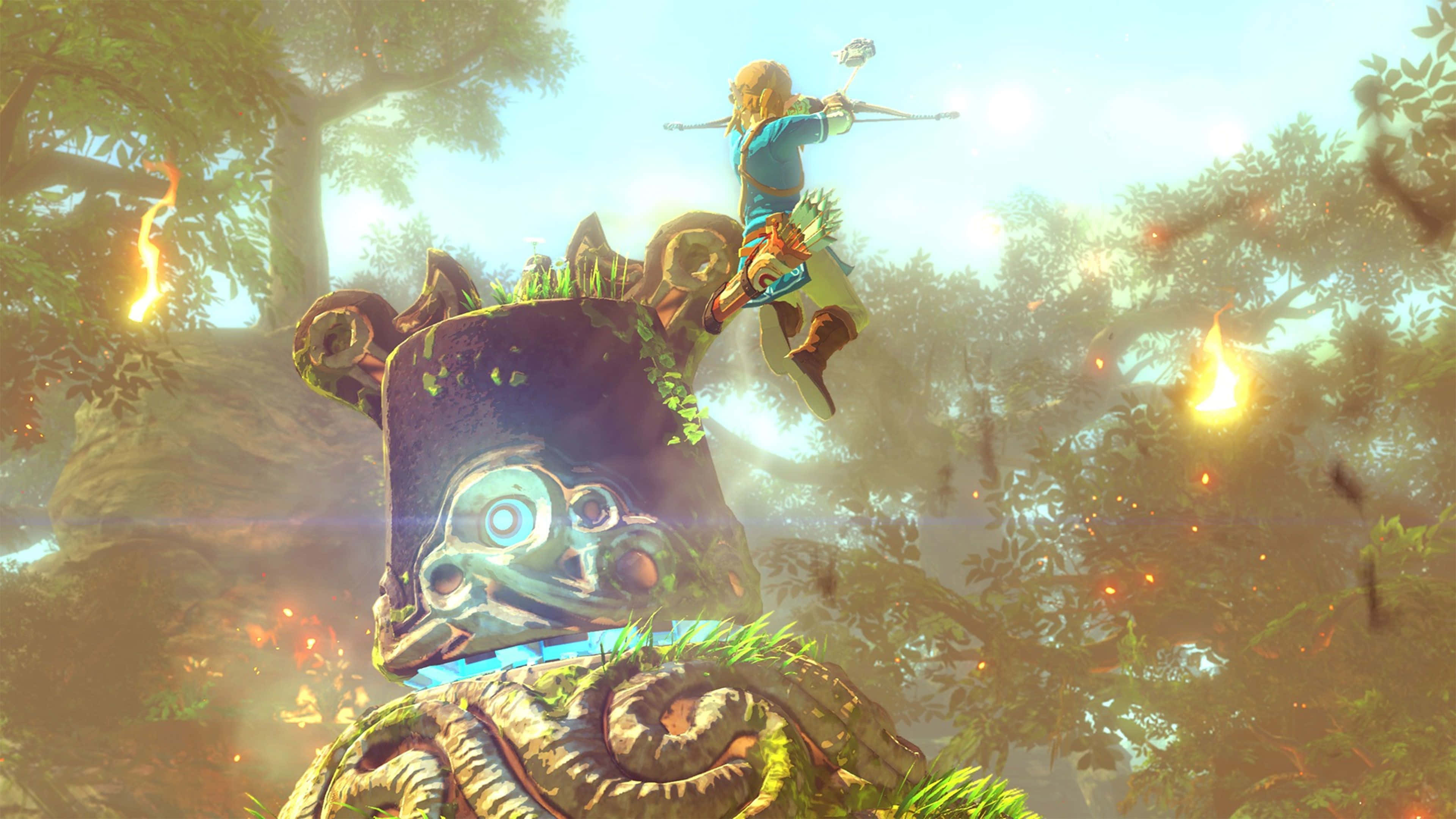 Link, el héroe del tiempo, sosteniendo la legendaria Ocarina del Tiempo Fondos de pantalla