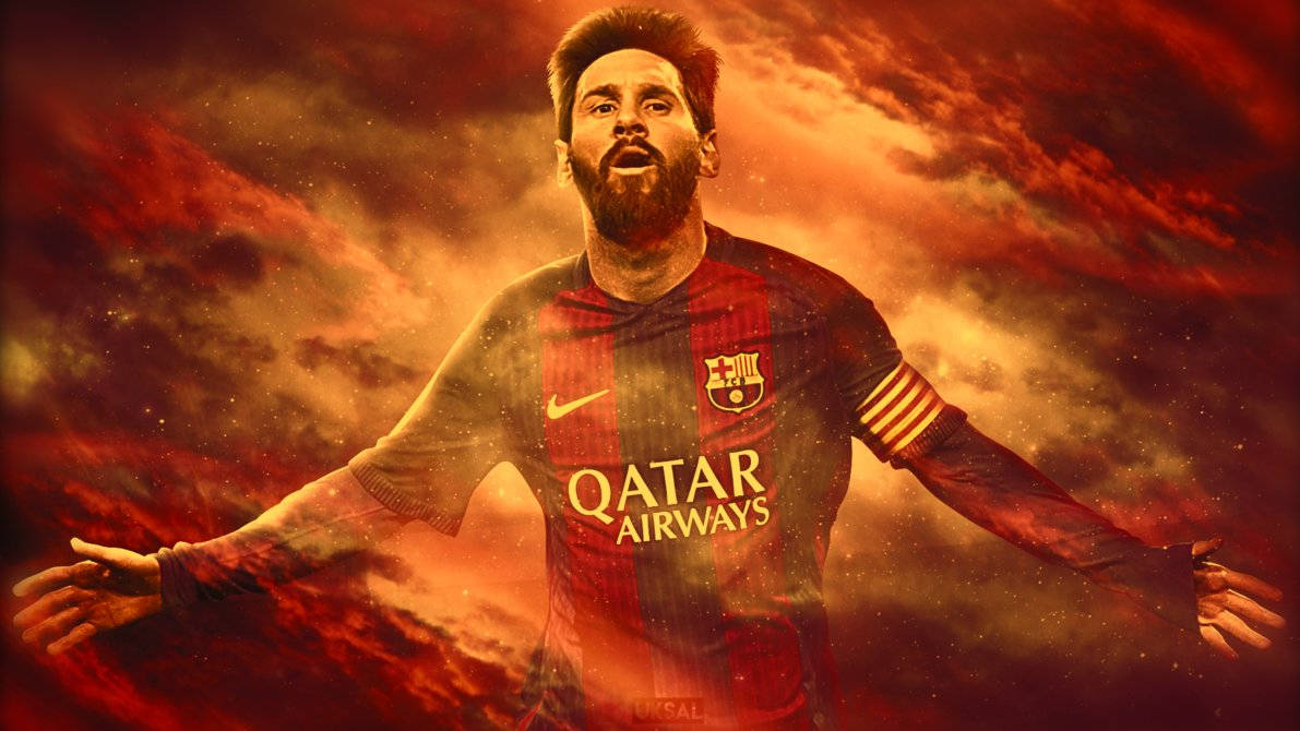 ¡Lionel Messi enciende la pasión mientras desata una llameante llama naranja! Fondos de pantalla