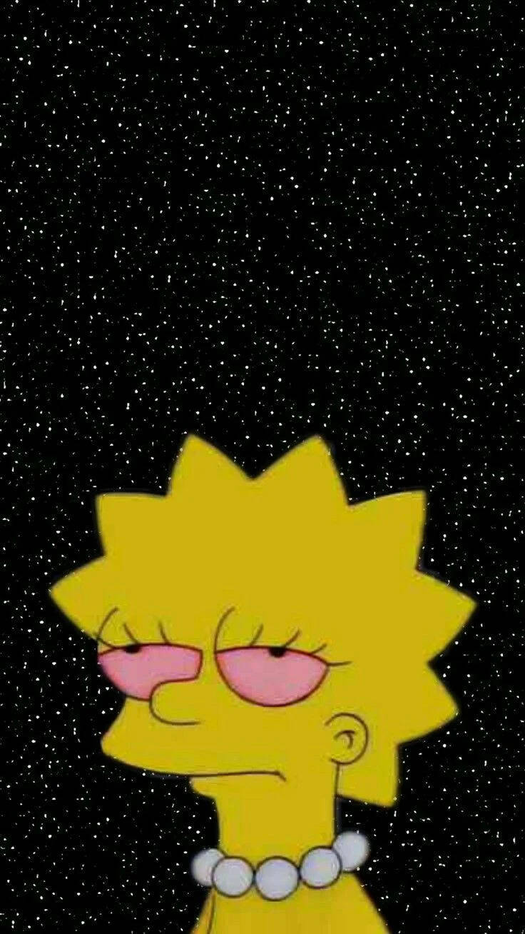 Lisa Simpson cansada con estilo caricaturesco Fondos de pantalla