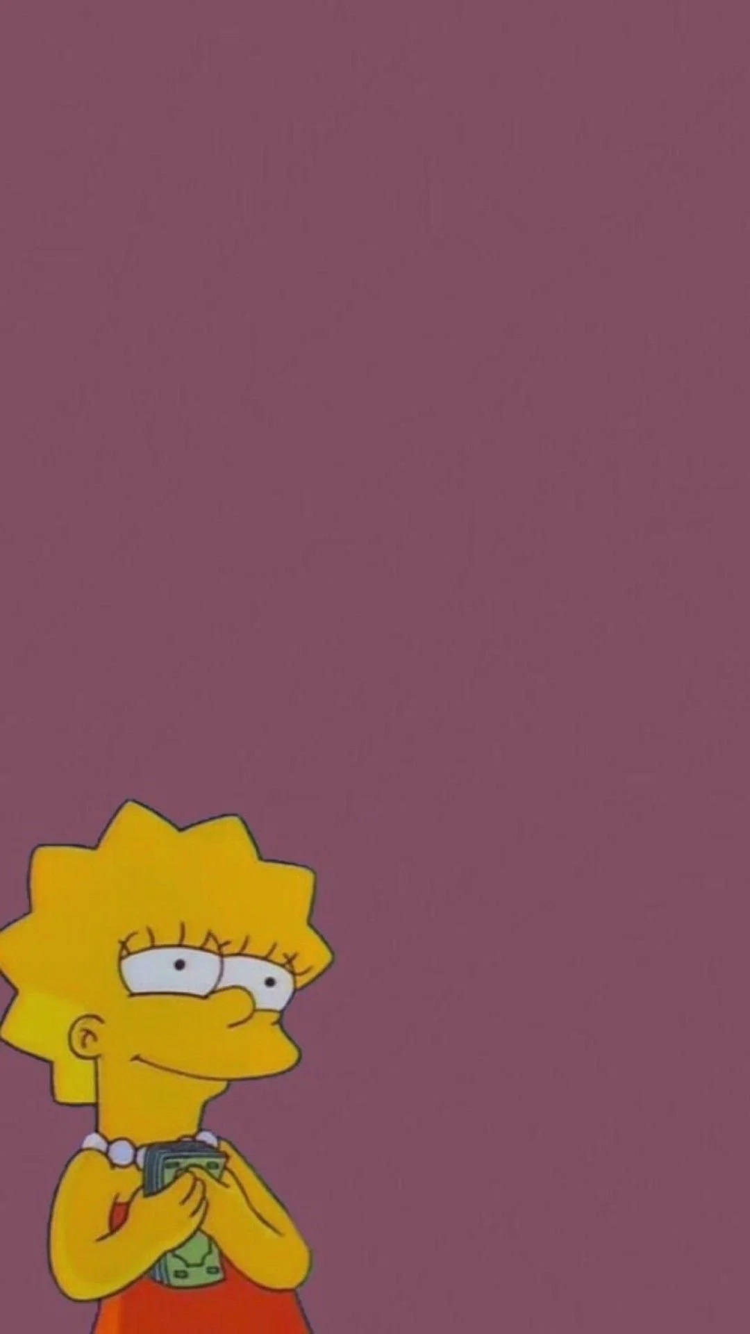 Lisa Simpson estética con dinero Fondos de pantalla