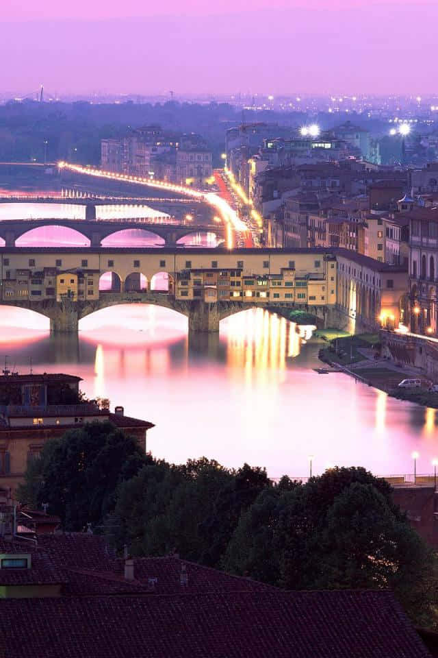 Listo La Noche Ponte Vecchio Fondos de pantalla