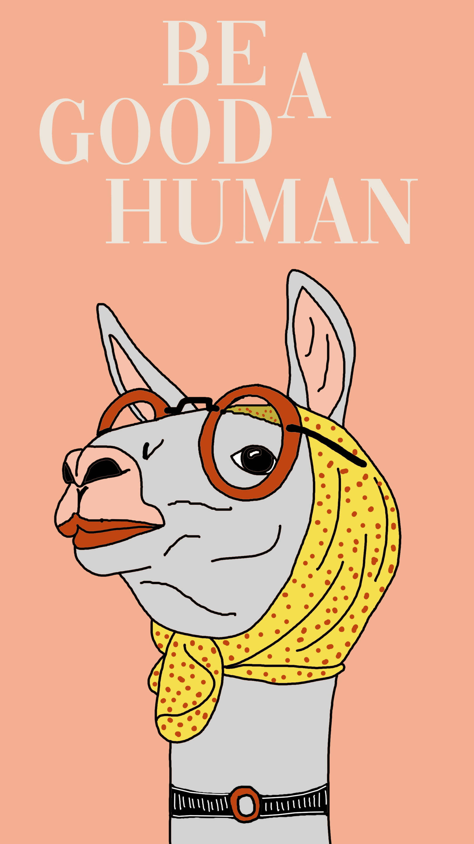 Llama caricatura estética retro 70s Fondos de pantalla