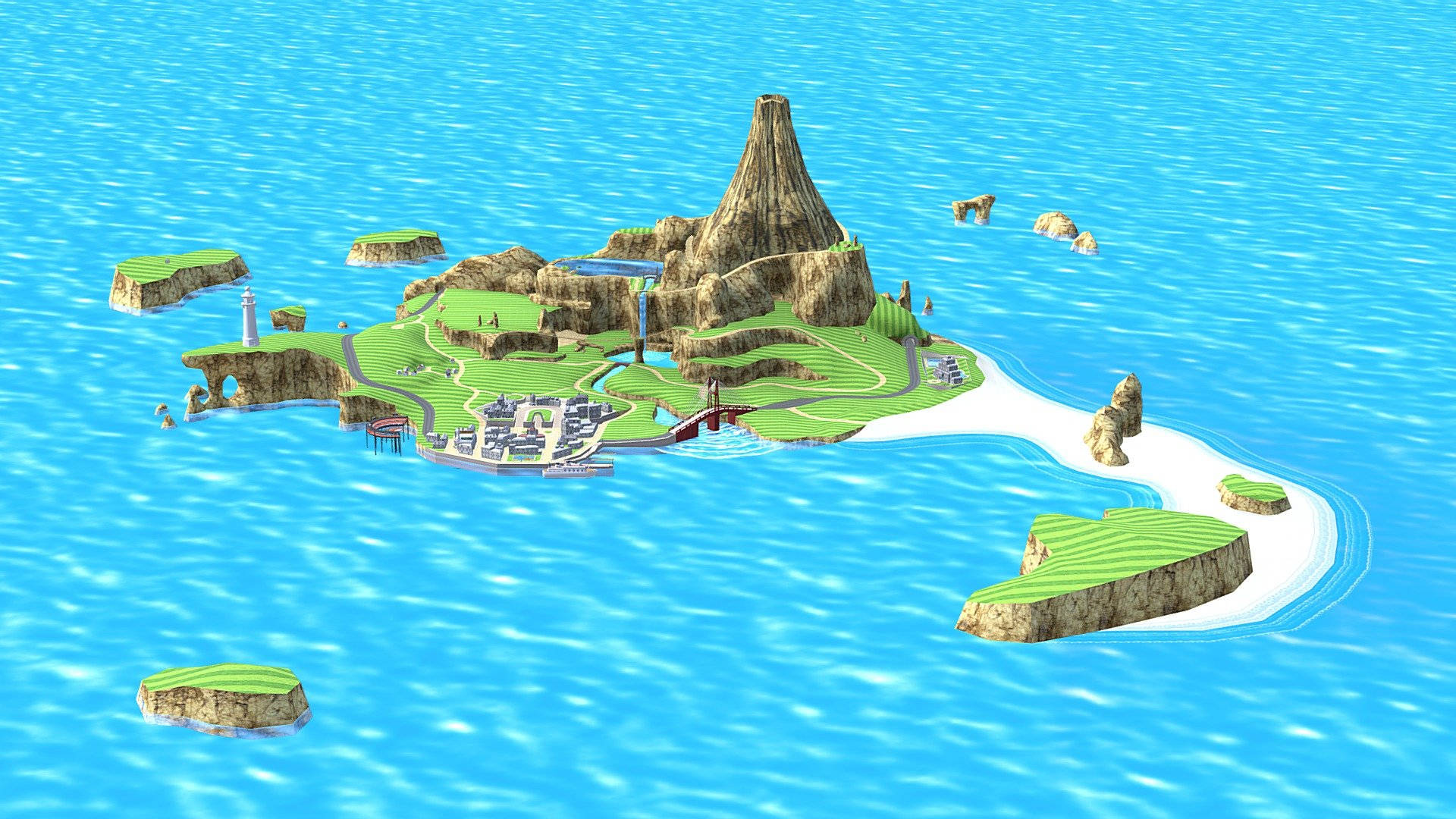Llamativa Isla Wuhu de Wii Sports Resort Fondos de pantalla