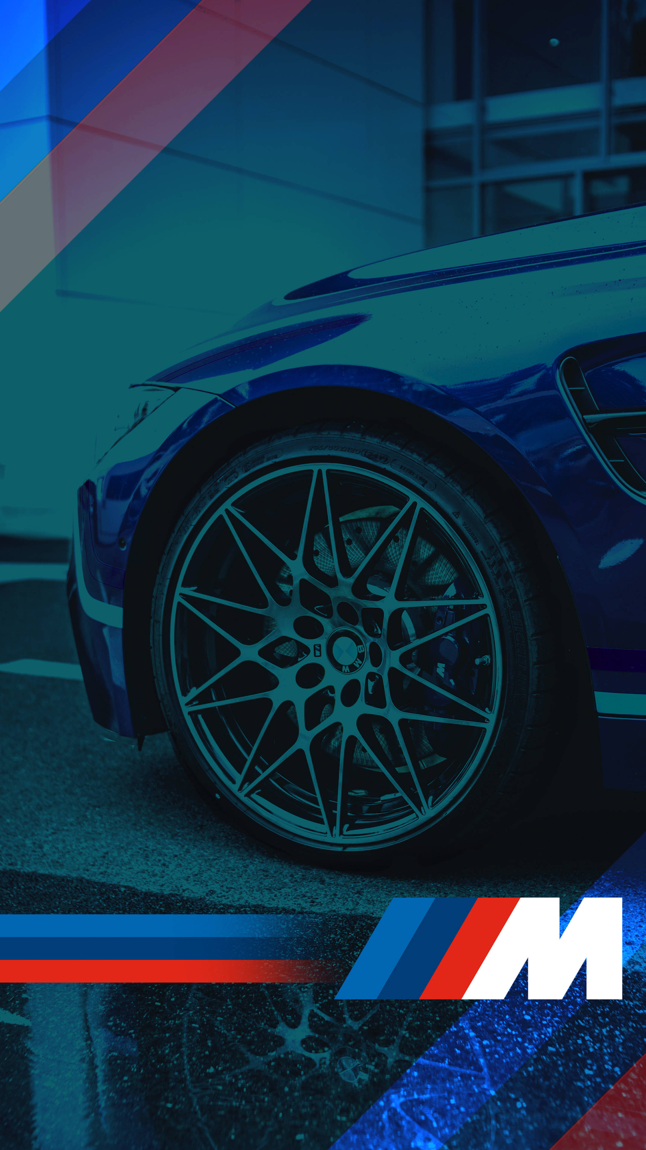 Llanta azul de auto con logotipo BMW M Fondos de pantalla