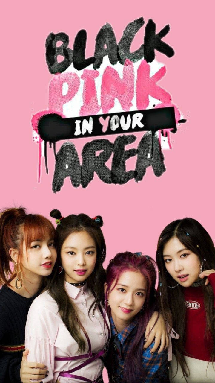 Fondo de pantalla de Blackpink con miembros y texto Blackpink en tu área estilo graffiti