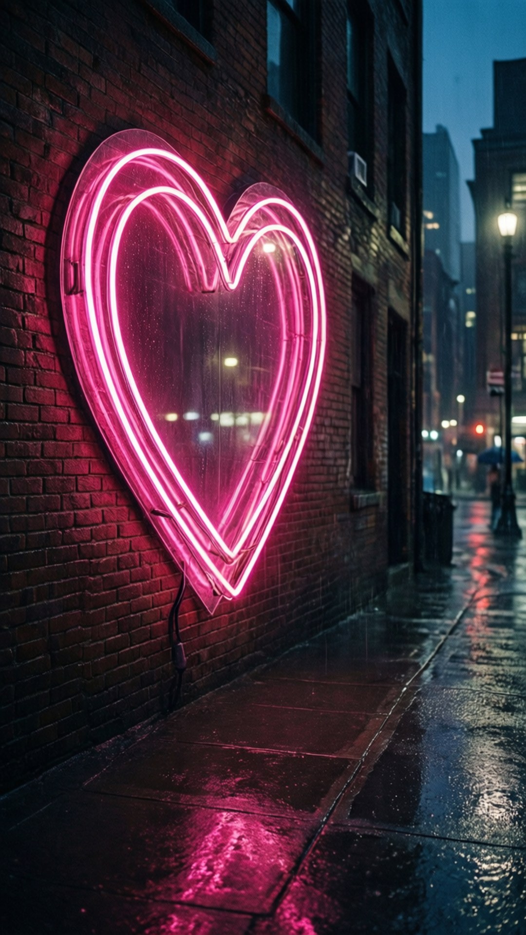 Lluvia de Corazón Neón Fondos de pantalla