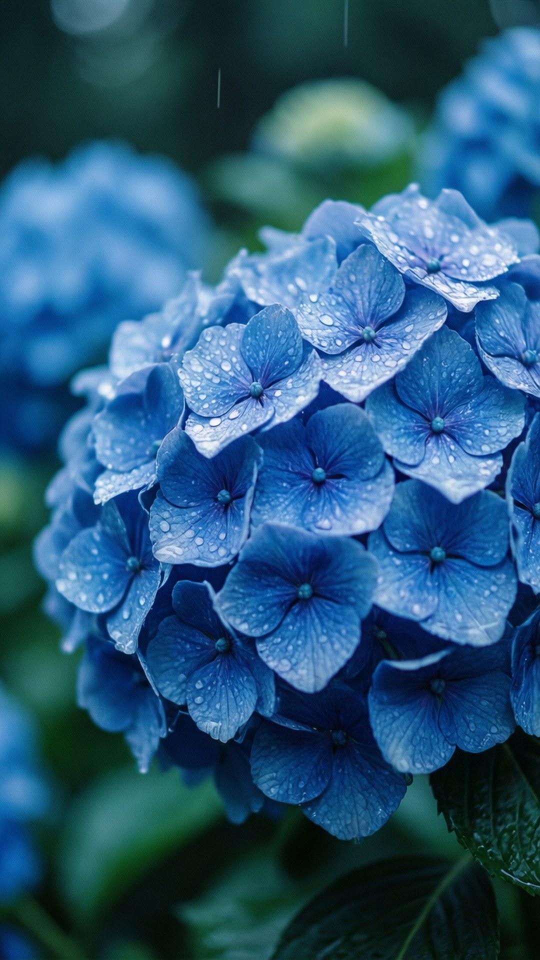 Lluvia de Hortensias Azules Fondos de pantalla