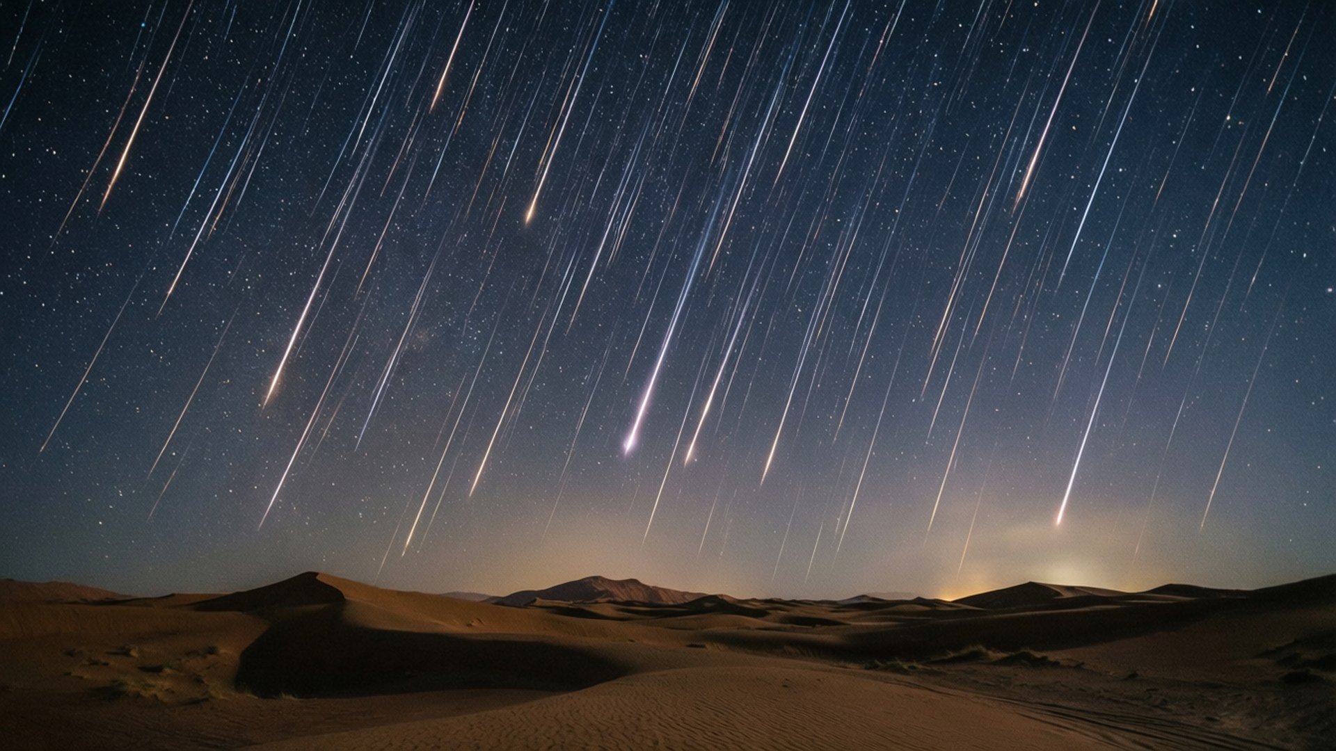 Lluvia de meteoros en el desierto Fondos de pantalla