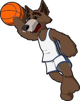 Lobo animado jugando baloncesto Fondos de pantalla