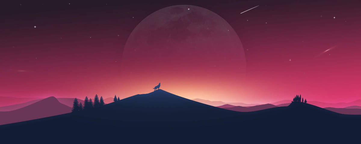 Lobo Aullando 1200x480 Fondos de pantalla