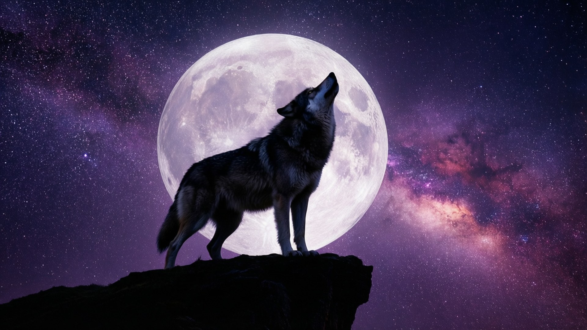 Lobo aullando a la luna Fondos de pantalla