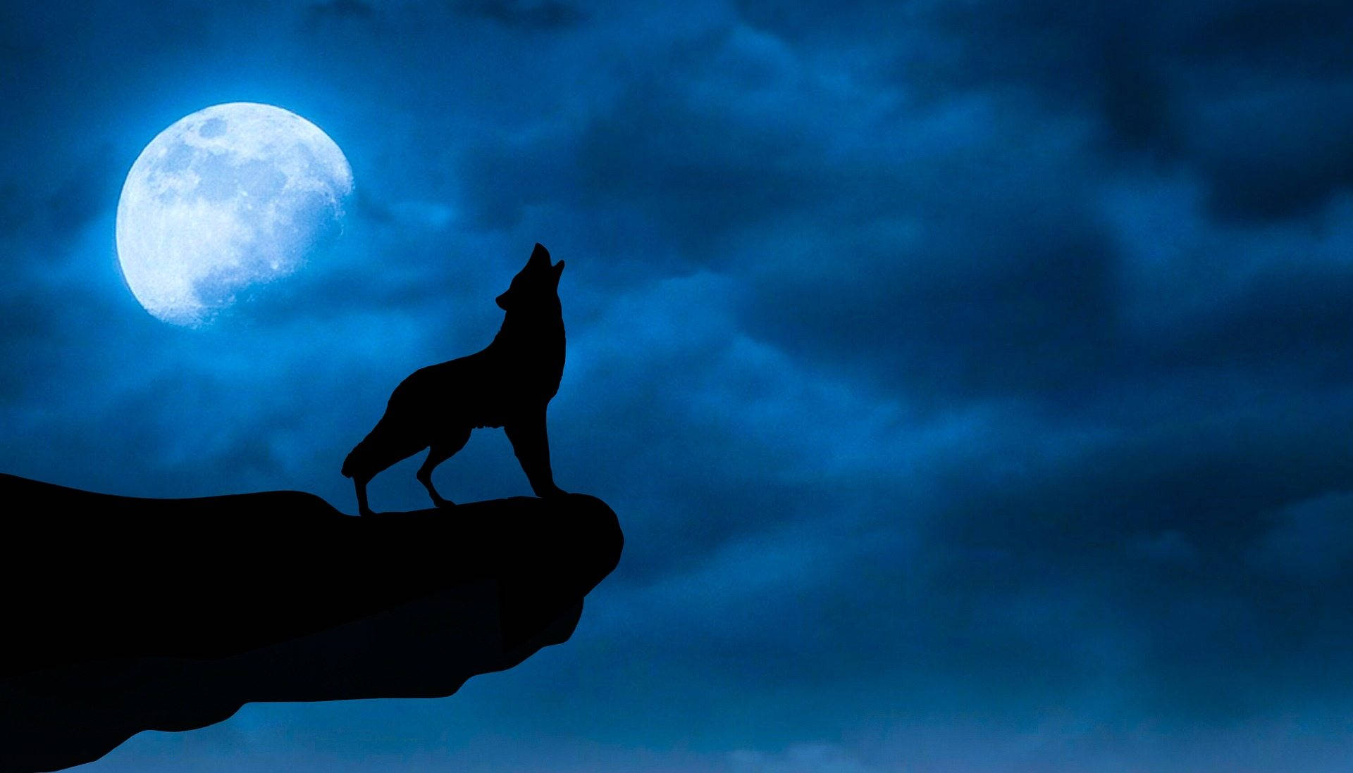 Lobo aullando y luna galáctica Fondos de pantalla