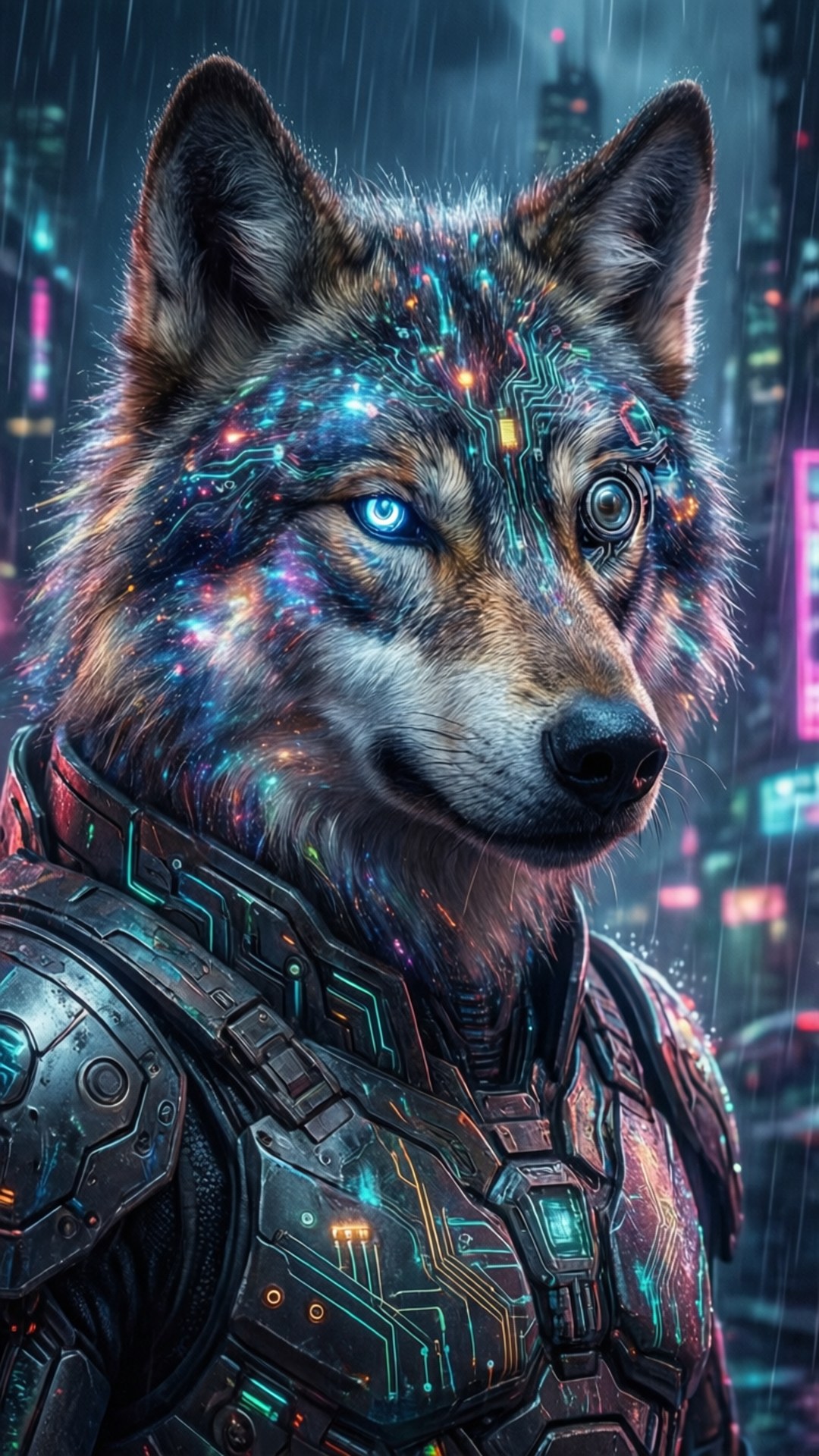 Lobo Cibernético Emergente Fondos de pantalla