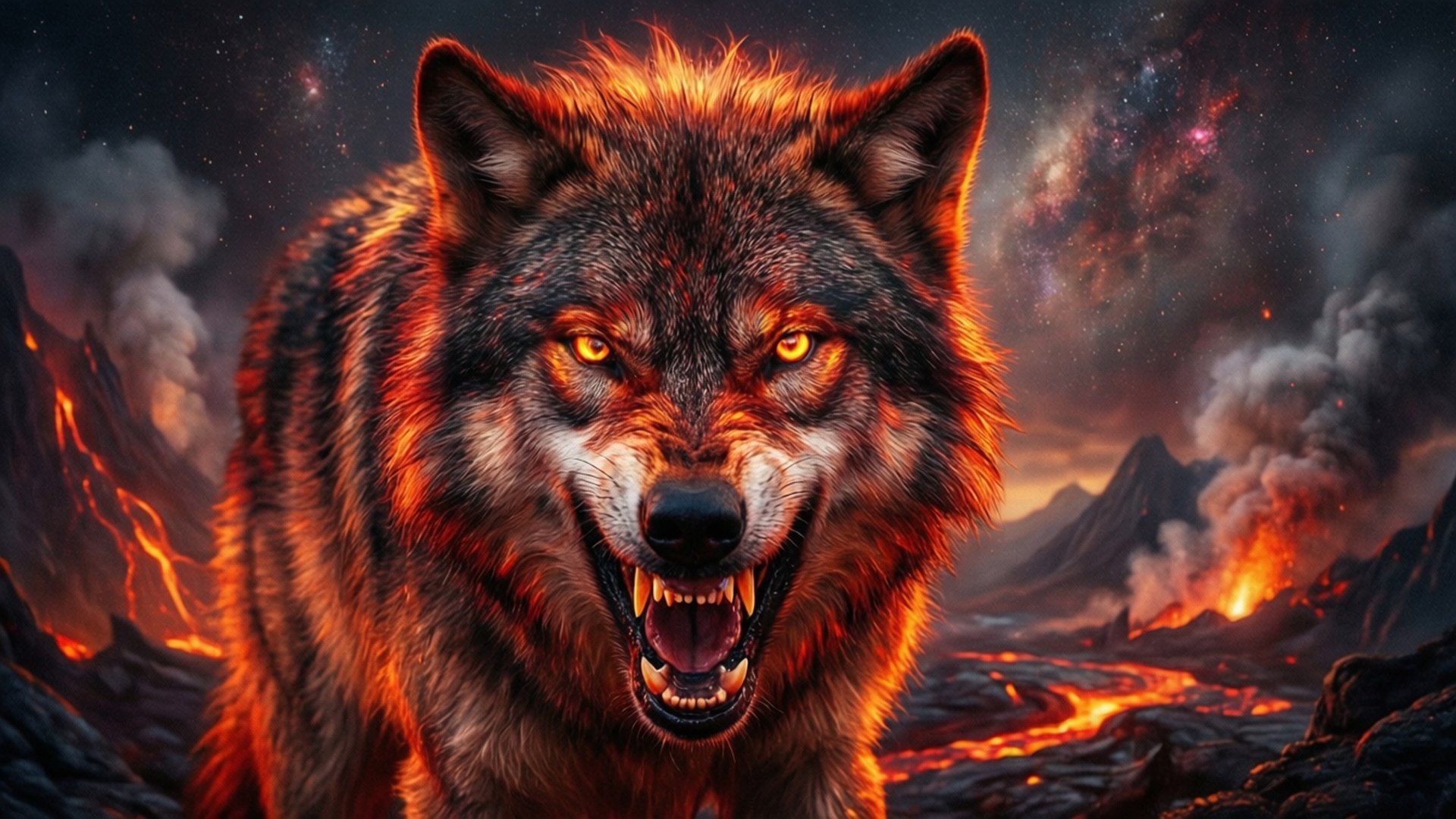 Lobo de Furia Volcánica Fondos de pantalla
