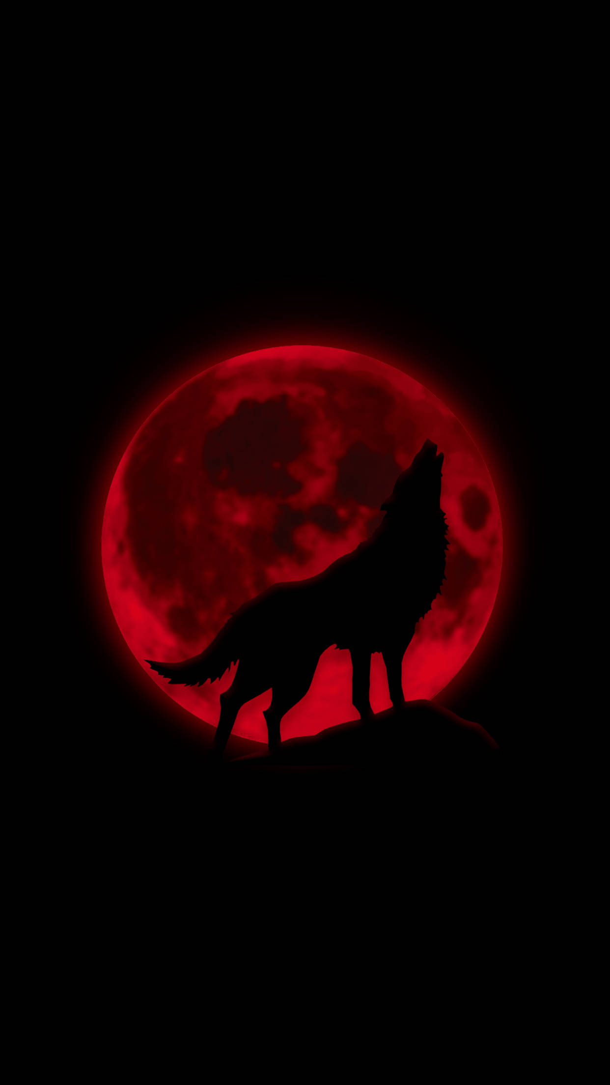 Lobo de Luna Roja Oscura Fondos de pantalla