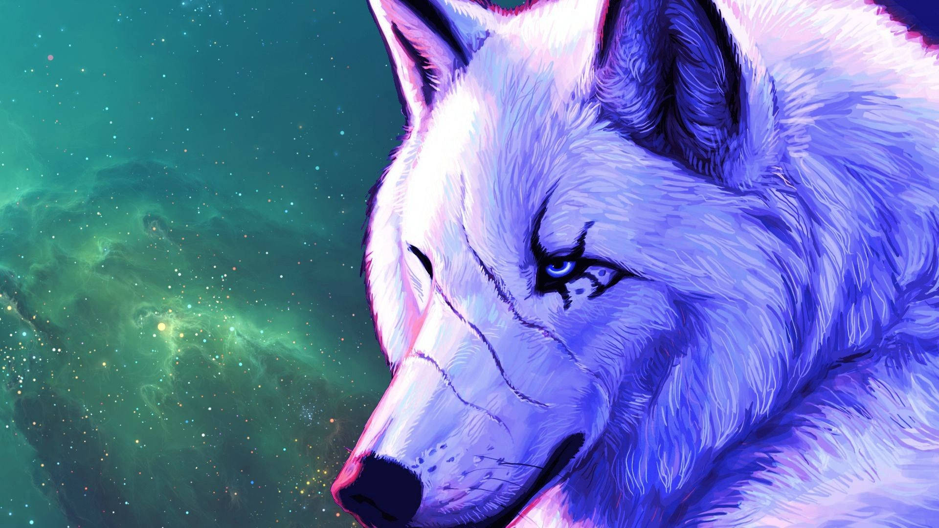 Lobo Galáctico Cicatrizado Fantasía Fondos de pantalla
