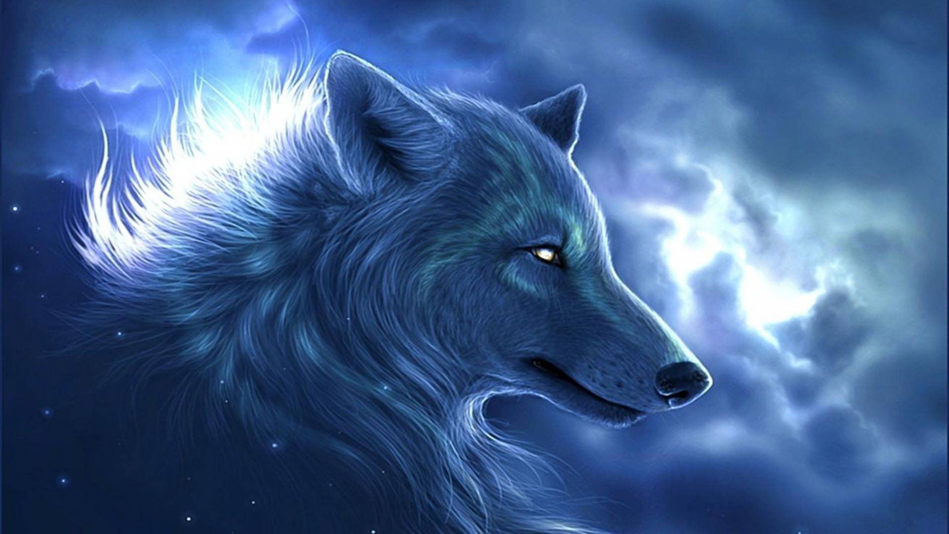 Lobo Galaxia en Cielos Relampagueantes Fondos de pantalla
