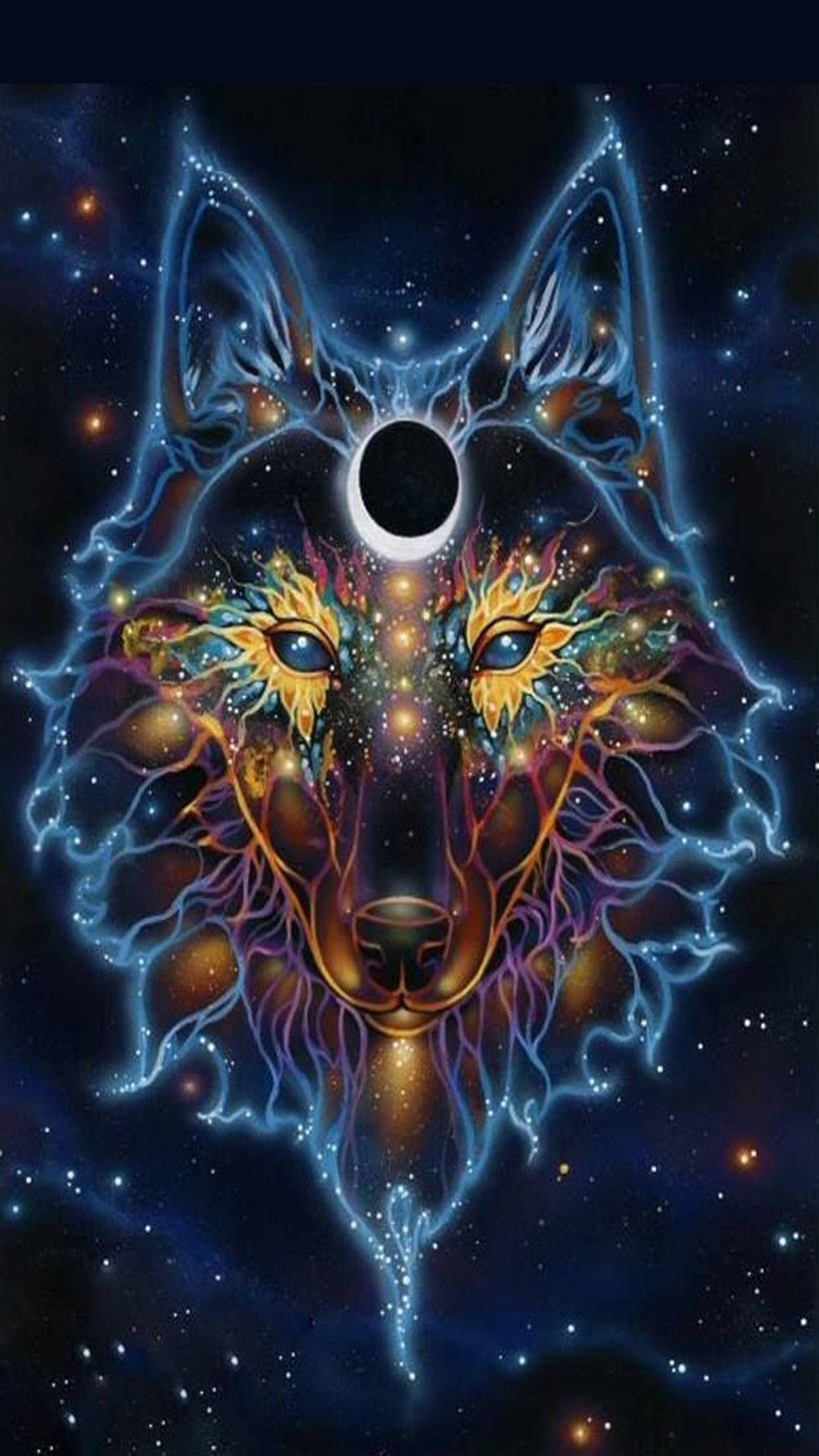 Lobo Galaxia Sol y Luna Fondos de pantalla