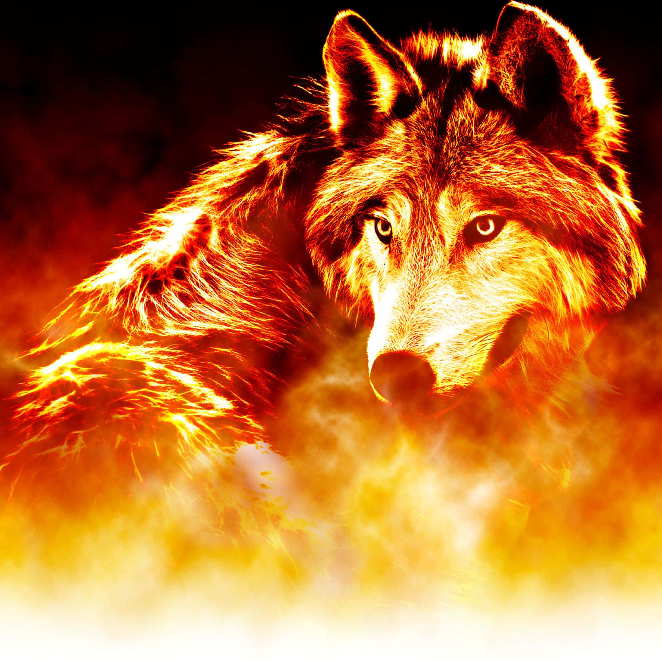 Lobo genial inspeccionando orgullosamente su territorio Fondos de pantalla