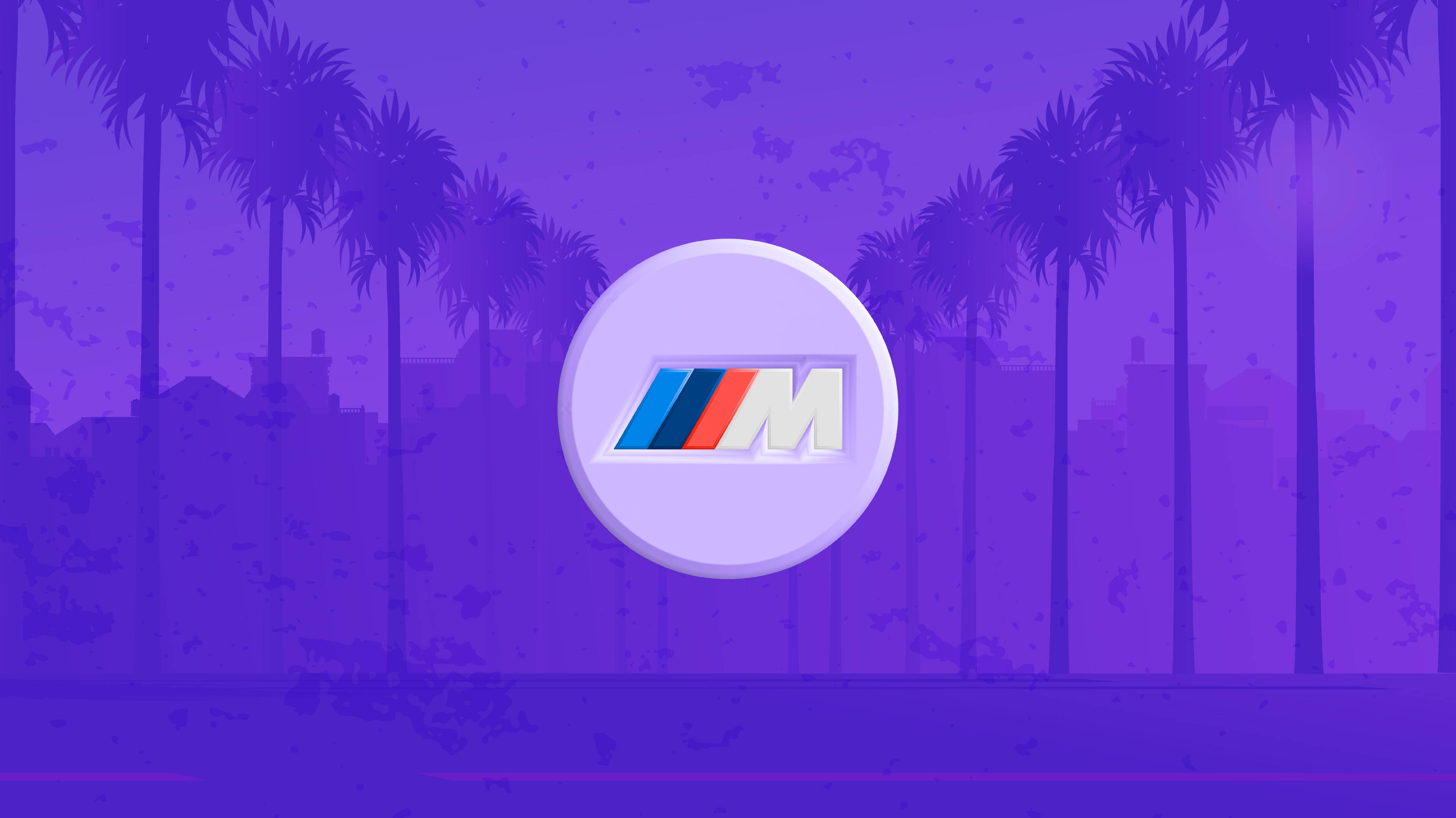 Logo BMW M con palmeras moradas Fondos de pantalla