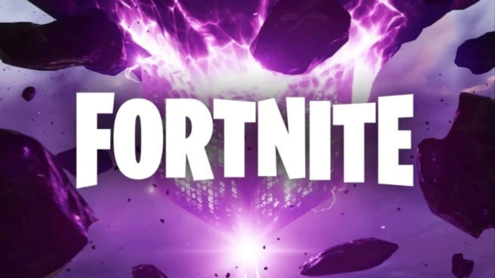 Logo de Fortnite Genial con Rayos Eléctricos Púrpura Fondos de pantalla