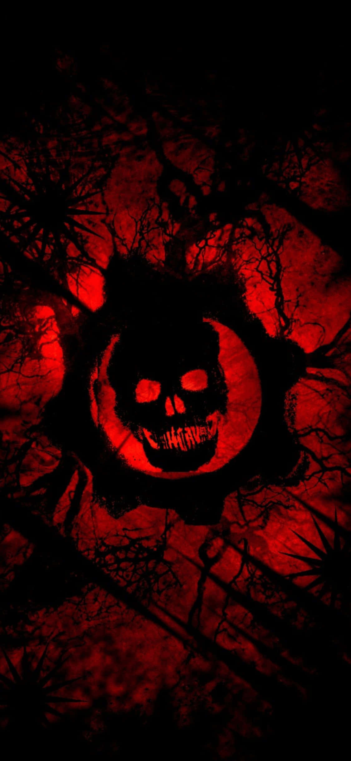 logo de gears of war en rojo y negro Fondos de pantalla