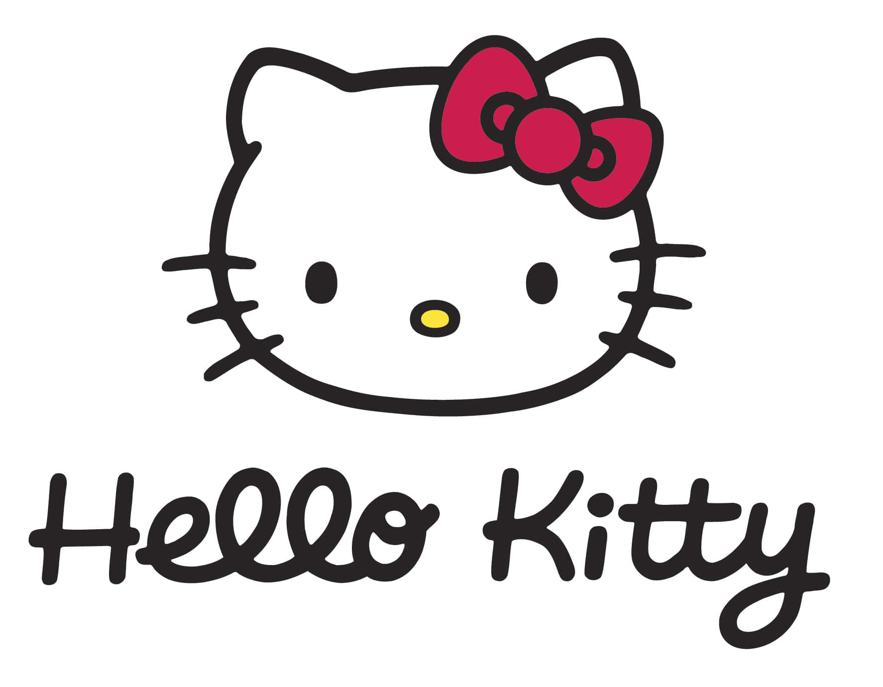 logo de Hello Kitty con un moño rojo Fondos de pantalla