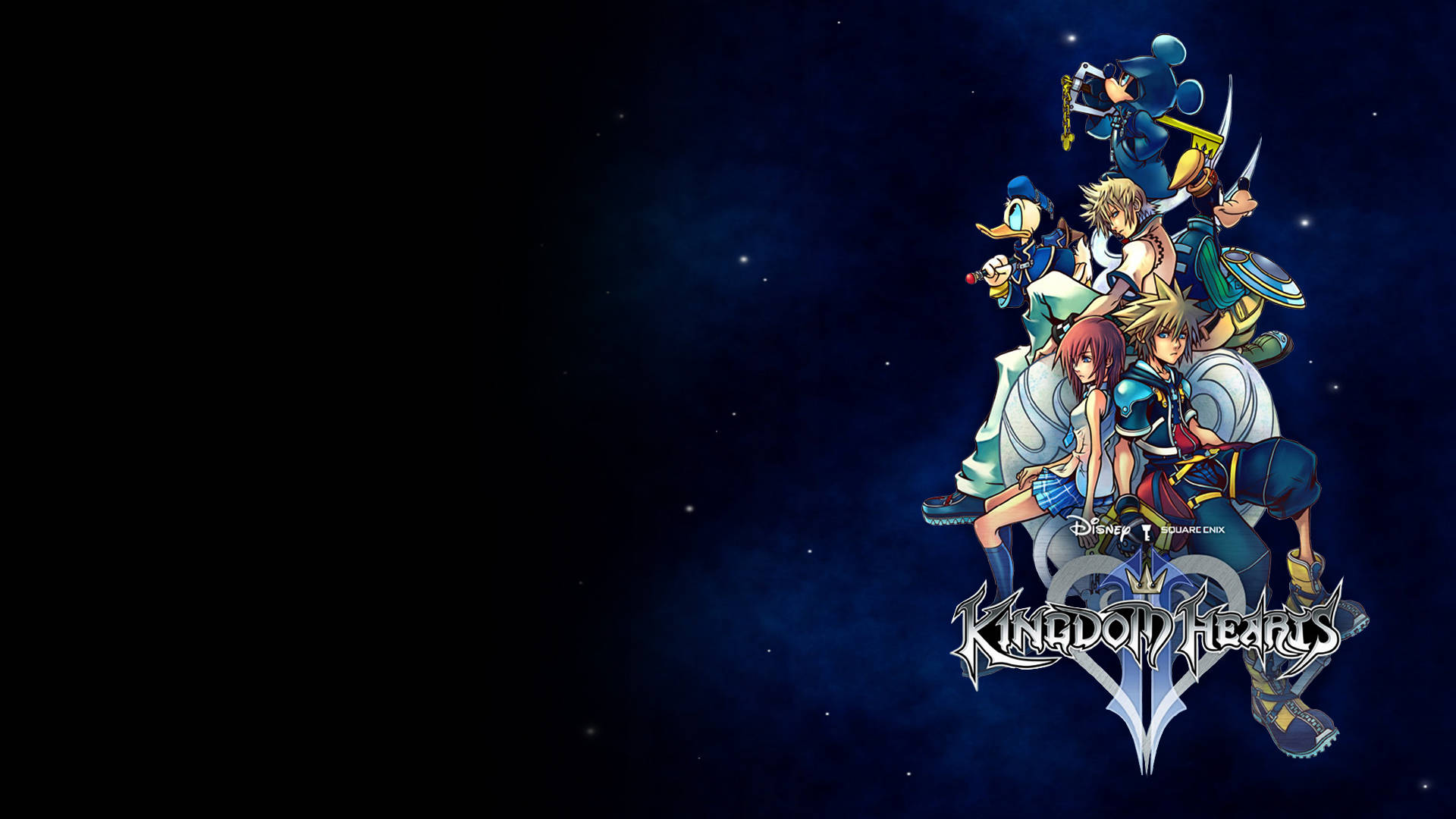 Logo de Kingdom Hearts sobre fondo oscuro Fondos de pantalla