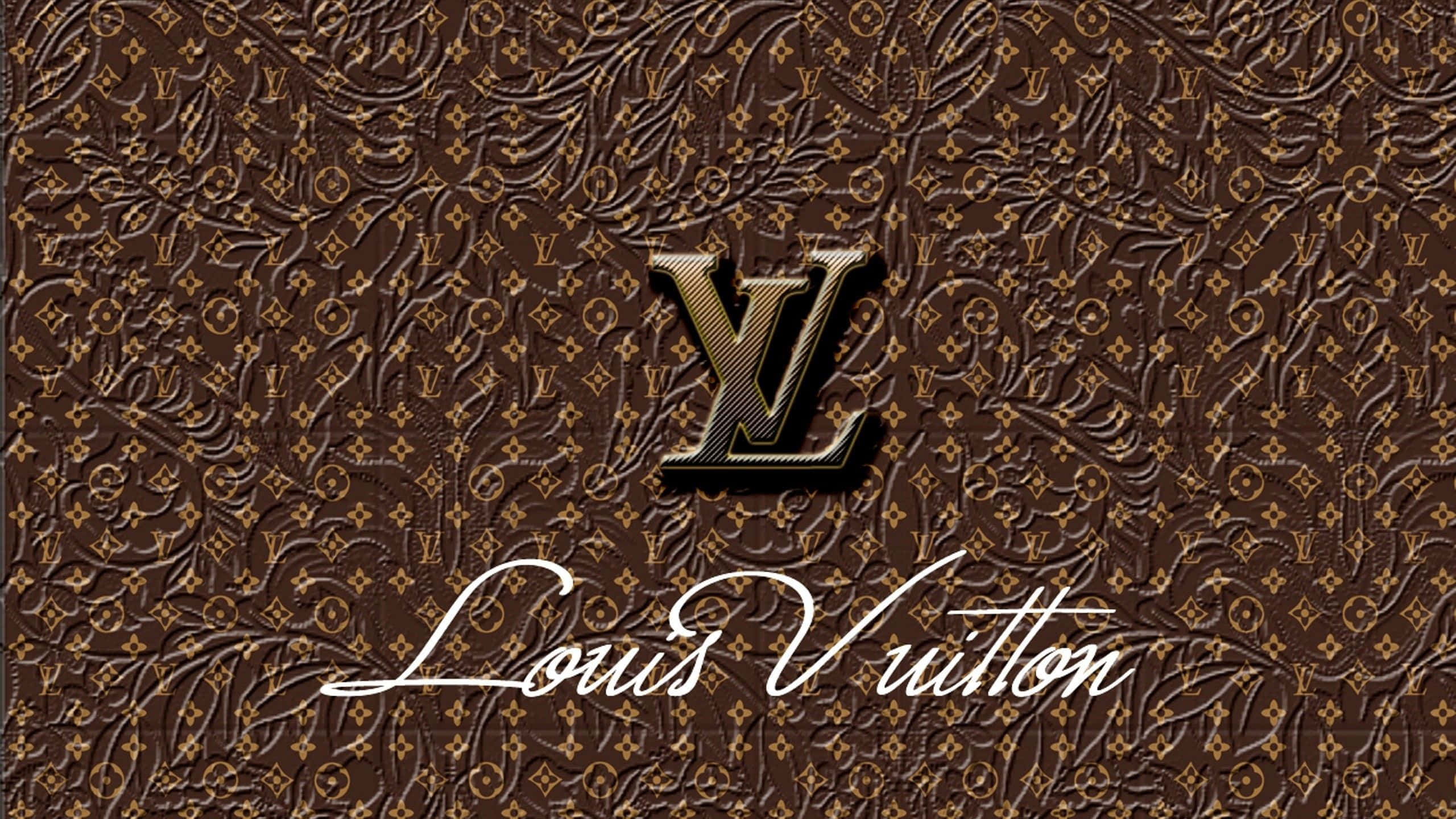 Logo de Louis Vuitton con hojas marrones Fondos de pantalla