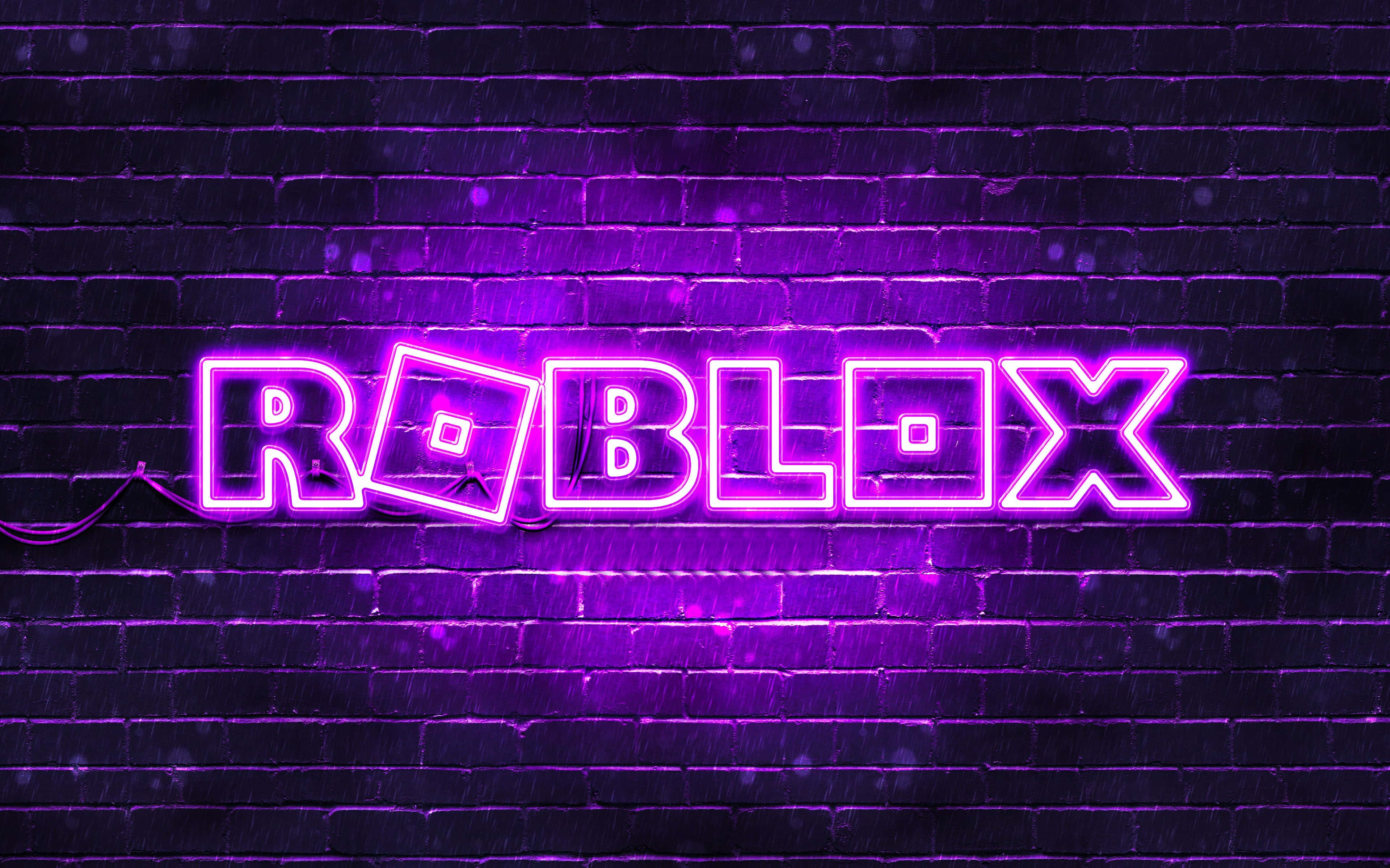 Logo de Roblox en neón morado Fondos de pantalla