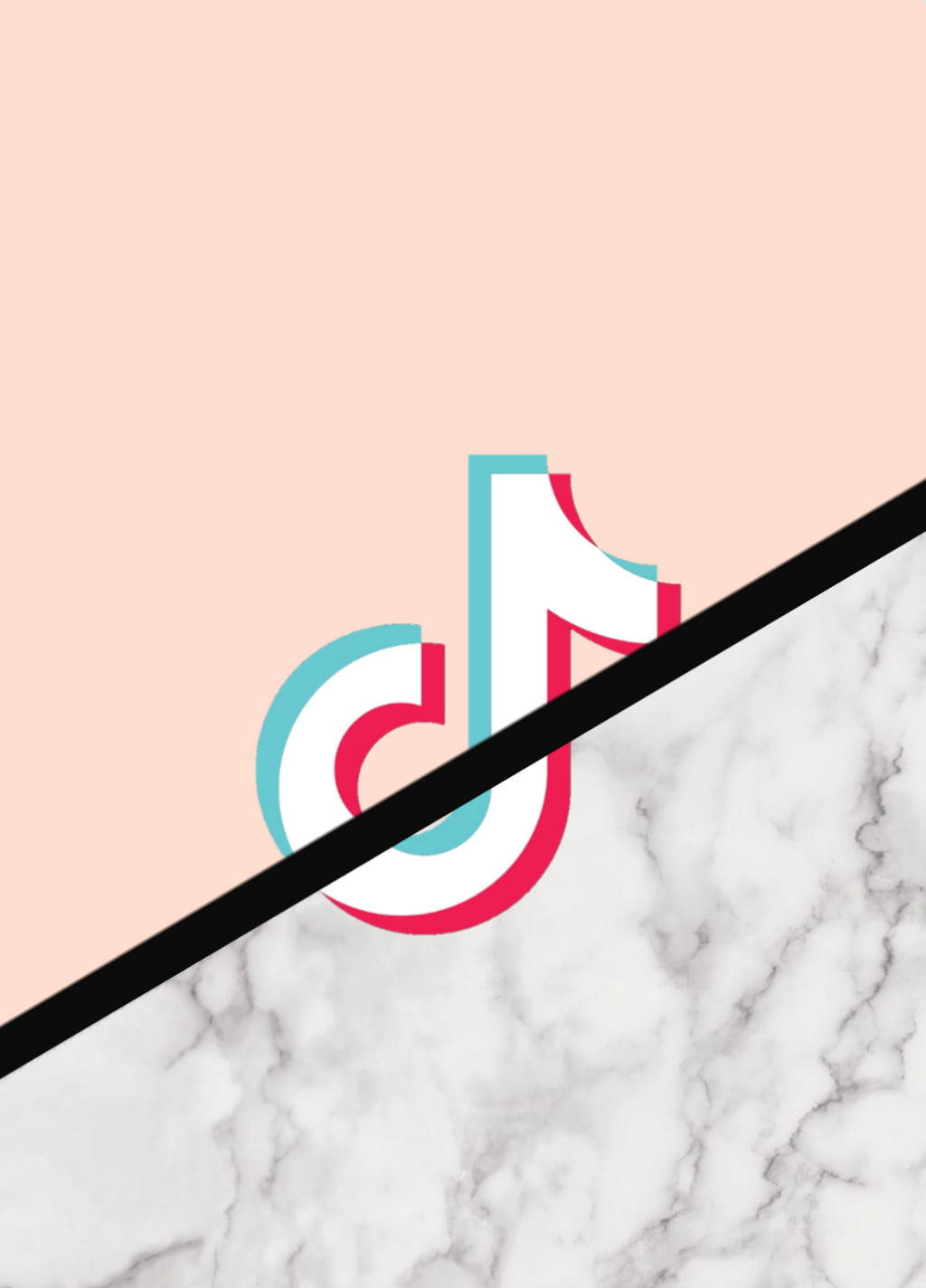 Logo rosa mármol de TikTok Fondos de pantalla