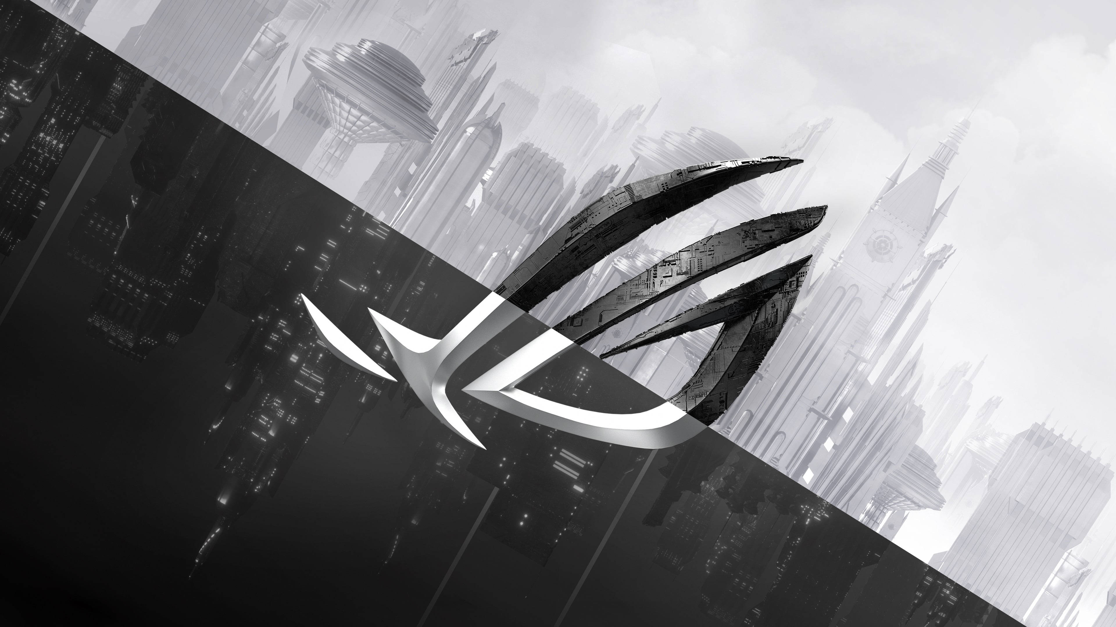 Logotipo blanco y negro de laptop gamer Asus ROG Fondos de pantalla