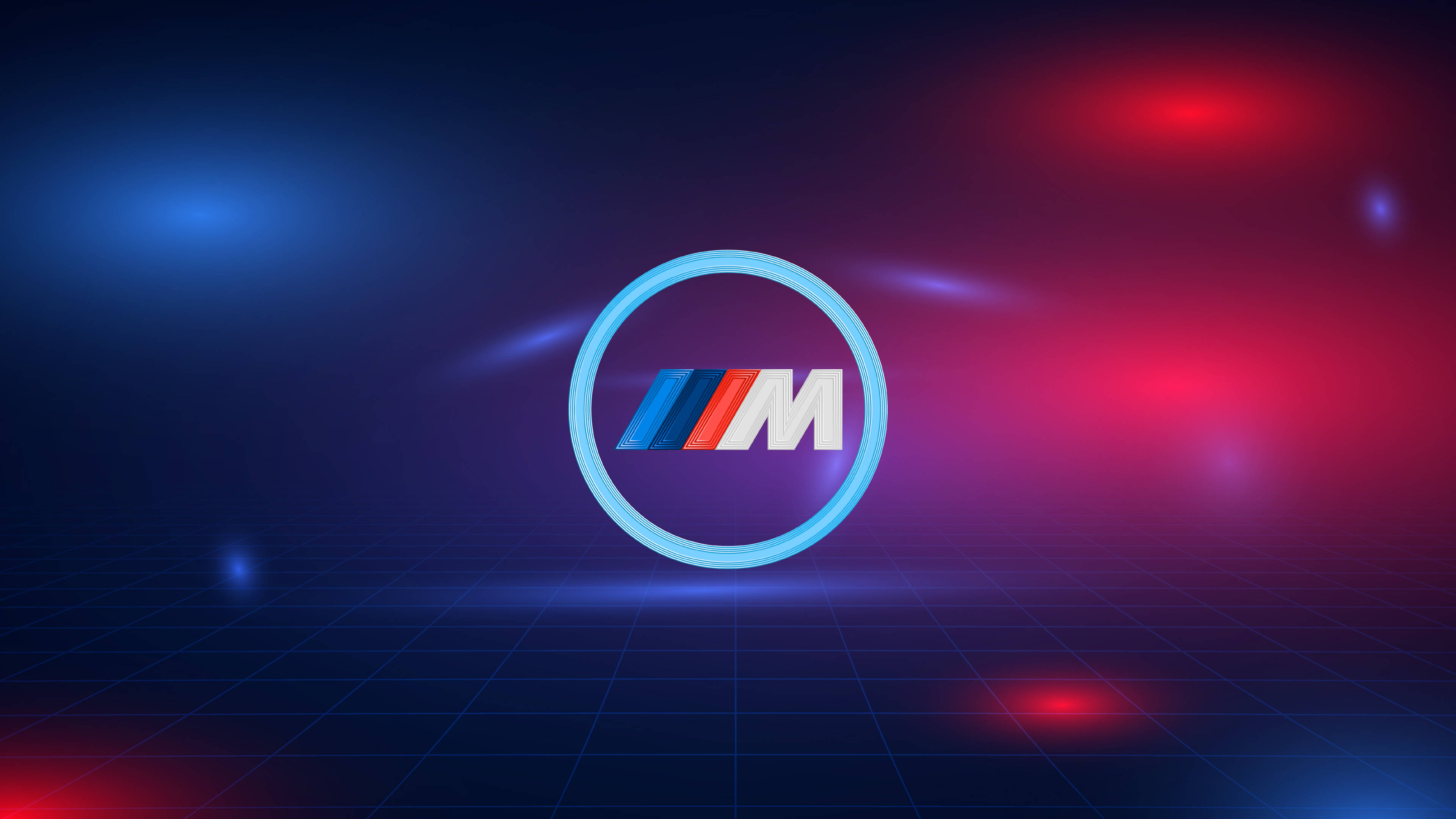 Logotipo BMW M con luces azules y rojas Fondos de pantalla