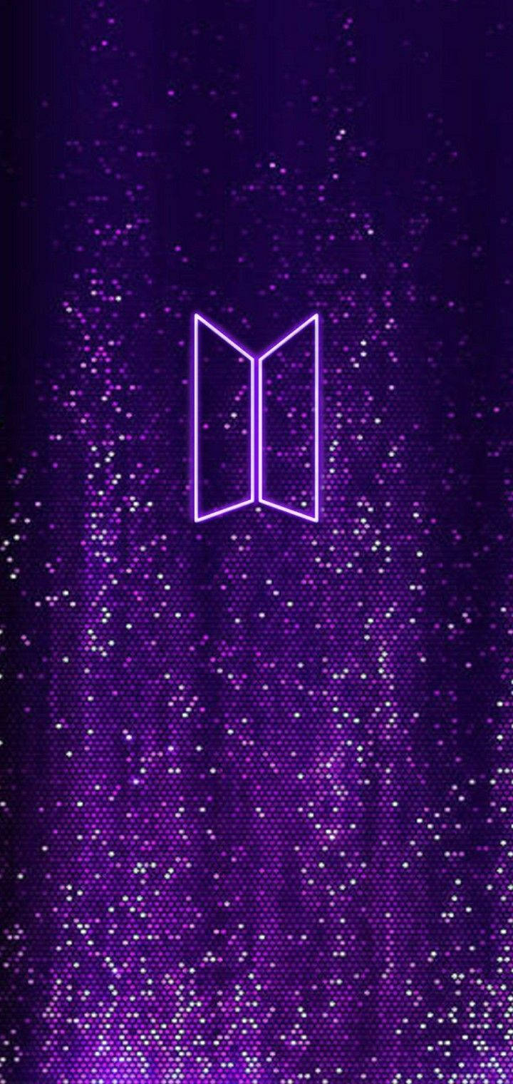 Fondo de pantalla del logotipo de BTS en neón morado