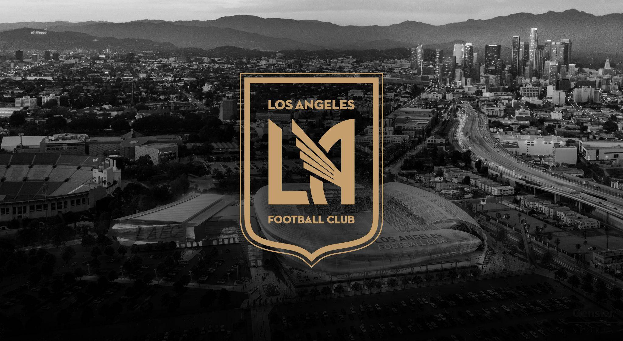 Logotipo de LAFC con ciudad en blanco y negro Fondos de pantalla